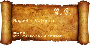 Mayböhm Valéria névjegykártya